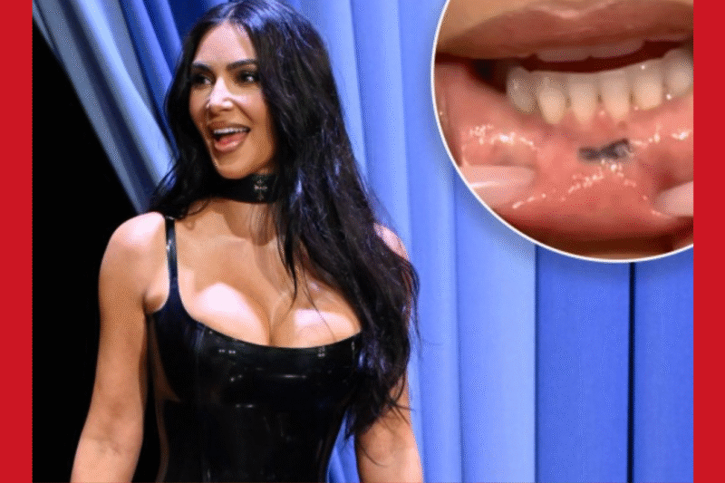 Kim Kardashian Stuns in Black Dress, Reveals Secret Infinity Lip Tattoo